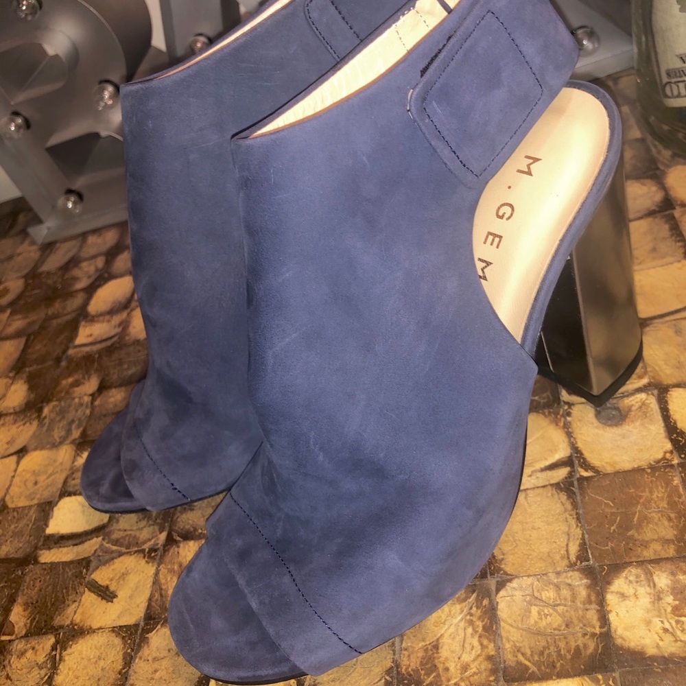 M. Gemi leather blue suede booties NEW